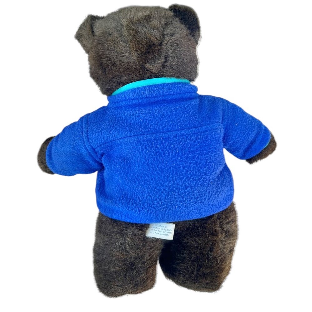 L.L. Bean Plush Bear 17" With Blue Fleece Jacket By Douglas Co Polyester Fibers - Picture 3 of 11